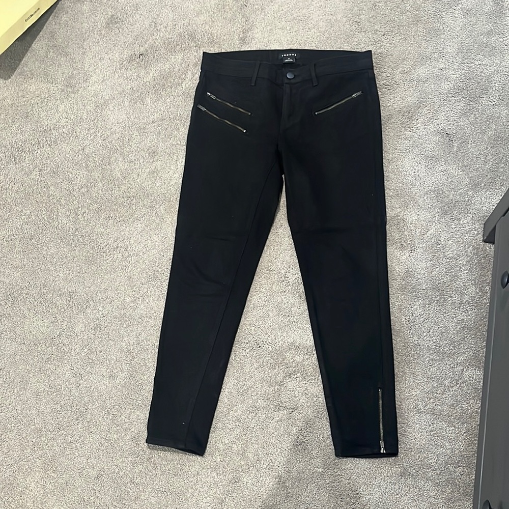 Trouvé black skinny zipper jeans